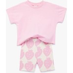 Koton Desenli Pembe Kız Bebek Alt-Üst Takım 6SMG10026AK