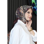 Afvente Paisley Desen Bordo Soft Pamuk Eşarp - Bordo