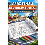 Haydi Dekor Araçları Tanıyorum ve Boyuyorum Boyama Rulosu – 30X500 cm | Eğitici Dev Rulo Boyama Kağıdı | Okul Öncesi Aktivite – Çocuklar Için Ulaşım Araçları Temalı