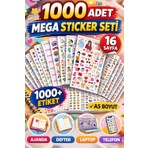 Cabuk Baskı 1000 Sticker Seti Mega Paket – Ajanda Sticker, Planner Sticker, Defter ve Not Defteri Süsleme Etiketleri, Bullet Journal Dekoratif Sticker Seti 16 Sayfa A5 Planlayıcı Stickerları