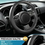 Form Oto Geçmeli Direksiyon Kılıfı 38CM %100 Yerli Üretim Noktalı Siyah Düz Siyah 1.kalite Suni Deri