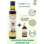 Las Frutas Yemeklik Kabak Çekirdeği Yağı 250 ml Soğuk Sıkım Doğal Cam Şişede E Vitamini Zengini