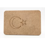 Tahtagurusu Türk Bayrağı Boyama Seti - 15X10 cm Ham Mdf Lazer Kesim - Çocuklar Için Eğitici Boyama Etkinliği (4 Mm)