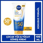 Nivea Sun SPF50+ÇOCUKLAR Için Çok Yüksek Güneş Korumalı Yüz,vücut Güneş Kremi 100 Ml,kokusuz,e,c Vitamini