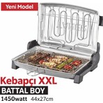 Taner Kebapçı Xxl Battal Boy Çift Telli Elektrikli Et ve Balık Izgarası 44X27CM 1450WATT