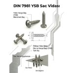 Cıvata Deposu Dın 7981 / 2.9X13 Ysb Sac Vidası (100 Adet)