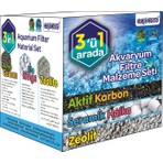 Aquawe 3 In 1 Akvaryum Filtre Seti 300 gr Aktif Karbon 350 gr Bio RİNG 500 gr Zeolite