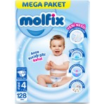 Molfix Bebek Bezi 3D 4 Beden Maxi 7-14 kg 128'li Mega Paket