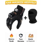 Probiker Sertifikalı yasaya uygun Tam Parmak Motosiklet Eldiveni + Termal Baklava - Renk: Siyah | Beden: M