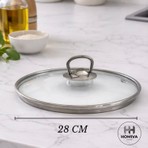 Homiva Home 28 cm Cam Tencere Kapağı Isıya Dayanıklı Malzeme ile Uzun Ömürlü Kullanım