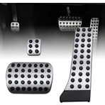 Oto Aksesuarcım Mercedes W204-W207-W211-W212-W215-W220-E250 Uyumlu Geçme Otomatik Pedal Seti 3 Parça Siyah Krom