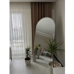 Enc Home Beyaz Boy Aynası Metal Çerçeveli 180 x 60 cm Oval Tasarım Şık ve Modern