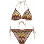 Aquella Çok Renkli Triko Üçgen Bikini Takım Kadınlar İçin Şık Desenli Yaz Stili