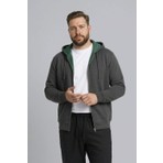 DeFacto %100 Pamuk Büyük Beden Kapüşonlu Fermuarlı Sweatshirt H2059AX26SP