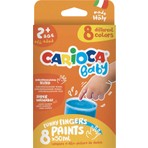 Carioca Bebek Parmak Boyası 8 Renk 8 x 50 ml Süper Yıkanabilir 2+ Yaş İçin Güvenli Boyalar