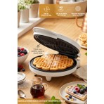 Sinbo SSM-2595 Waffle Makinesi 850W | 182 mm Yapışmaz Döküm Plaka Beyaz | 5 Dilimli Waffle
