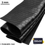 Altitek 50X100 cm Izole Halı 2 mm 1 Kv Elektrik Yalıtkan Paspas Iş Güvenliği Pano Önü Halısı 50100