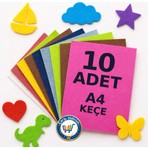 Nistabolje 10 Adet A4 Keçe Karışık Renk 20x30 cm Sanatsal ve Hobi Kullanımı İçin