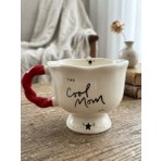 Palto Tasarım Cool Mom Tasarımlı El Yapımı Krem Parlak Balerin Kupa - El Işçiliği Hediyelik Kupa Bardak