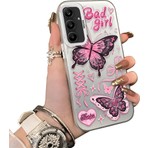 Ucuc Samsung Galaxy A25 Uyumlu Sert Akrilik Arka Silikon Kenar Lens Koruma Kılıf