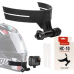 Knmaster Hc-10 Motosiklet Kask Çene Yapıştırıcılı Aksiyon Kamera Tutucu Siyah Taşınabilir Malzeme