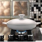 Porflame Porselen 25 Cm Kapaklı Tava