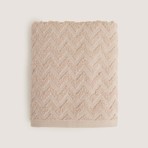 Chakra Zigzag %100 Pamuk Yüz Havlusu 50x80 cm Bej