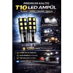 Duolight T10 W5W Canbus LED Ampul Seti, Beyaz Işık, Ultra Parlak Beyaz, Plaka ve Park Ampülü, Iç Aydınlatma, 2'li Paket