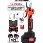 hypermax Çift Akülü Çelik Şanzuman Göstergeli Şarjlı Dal Ağaç Kesme Bağ Budama Makası
