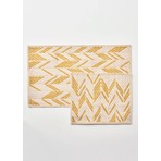 Bella Maison %100 Pamuk Corner Paspas Takımı Hardal Renkli Desenli Türk Malı Yumuşak (60x100 - 50x60 cm)