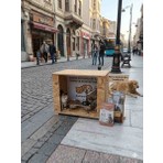 ​40X40X50 cm Dış Mekan Ahşap Mama Istasyonu - Kedi ve Köpek Için Korumalı Beslenme Ünitesi