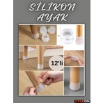 Keskon 12’li Beyaz Silikon Zemin Koruyucu Mobilya ve Sandalye Ayak Koruyucu Dayanıklı Çizmez