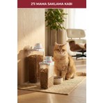 GOBYPET 2'li Sızdırmaz Kedi Köpek Mama Saklama Kabı 2300 ml ve 2800 ml Şeffaf Plastik Malzeme ile