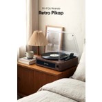 Fressi Mirada Dahili Hoparlörlü Pikap Müzik Kutusu USB+RCA+Bluetooth Retro Tasarım