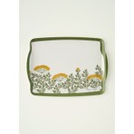 Bella Maison Yeşil Renkli Garden Melamin Tepsi 42x31 cm Kaymaz Tabanlı Kullanım Kolaylığı Sunar