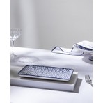 Madame Coco Reve Bleu Lucida 22 cm Dikdörtgen Tabak Mavi/Beyaz Modern Desenli New Bone