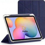 Fibaks iPad 11 A16 2025 10. Nesil 10.9 Kılıf Kalem Bölmeli Yatay ve Dikey Standlı Smart Uyku Modlu Kapak Lacivert