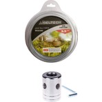 Johnser Motorlu Tırpan  Örümcek Başlık - Universal +  Ibeltech 3.5 mm Çelik Telli Güçlendirilmiş Profesyonel Tırpan Misinası (28 Metre) – Yoğun Ot & Çalı Temizliği Için Dayanıklı Set