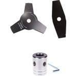 Johnser Motorlu Tırpan  Örümcek Başlık - Universal +  Tırpan Bıçağı 2d Düz 305X25.4X1.6 mm + 3D Tırpan Bıçağı 255X25.4X1.4 mm – Yoğun Ot & Çalı Temizliği Için Dayanıklı Set