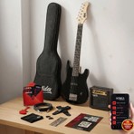 Midex CEG-30BK Amfili Full 1/4 30 İnç Elektro Gitar Seti Full Black