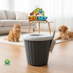 LE Paris Hava Geçirmez Mama Saklama Kabı Kürekli | Pati Desenli Kapaklı | Koku Önleyici Kedi & Köpek