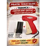 ERKAN 5 mm Kılçık Tabancası ile 500 Adet Şeffaf ve Siyah Kılçık Seti Pratik Terzi İşleri İçin