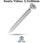 Seka Hand Tools Sunta Vidası 3,5X40MM 100'LÜ Paket – Mobilya & Ahşap Uygulamaları Için Güçlü, Paslanmaz Vida Seti