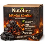 Nutelier Briket Mangal Kömürü 10 kg %100 Fındık Kabuğundan Üretilmiş Dumansız ve Yüksek Kalorili