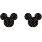 5737560 Swarovski Mickey ve Minnie Figürlü Siyah, Gül Altın Kaplama Küpe