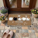 Kedi Çetesi Desenli Kapı Önü ve Iç Mekan Paspası