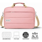 Microcase Su Geçirmez 3 Bölmeli Darbelere Dayanıklı Tablet Notebook Macbook Evrak Çantası 14 Inch Pembe AL5496