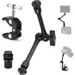 CoverZone Profesyonel Magic Arm Dslr Kamera Tutucu Süper Kelepçeli Mengene Stand, 1/4 3/8 Dişli Flaş Pabuçlu Masa, Gidon, MG01