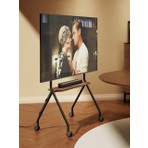 Cletech Tekerlekli Şövale Tv Standı 49"-80" Inç | Raflı | 50 kg Taşıma Kapasiteli | Mobil Tv Sehpası