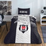 Taç Lisanslı Beşiktaş Kartal Tek Kişilik Yatak Örtüsü Seti